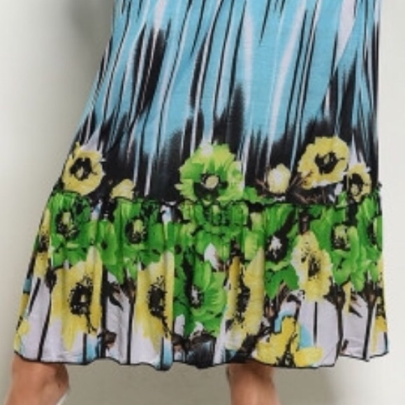 ⚡️FLORAL OFF THE SHOULDER SLIP MAXI DRESS M-L - Picture 7 of 8